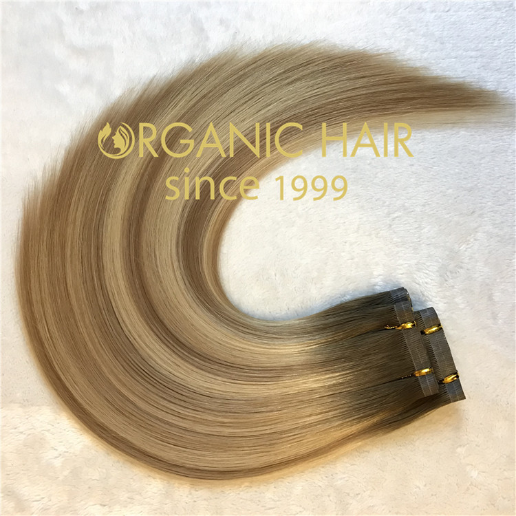 Hair extensions to order--Organic Hair Hybrid Hand-Tied  Weft  C6